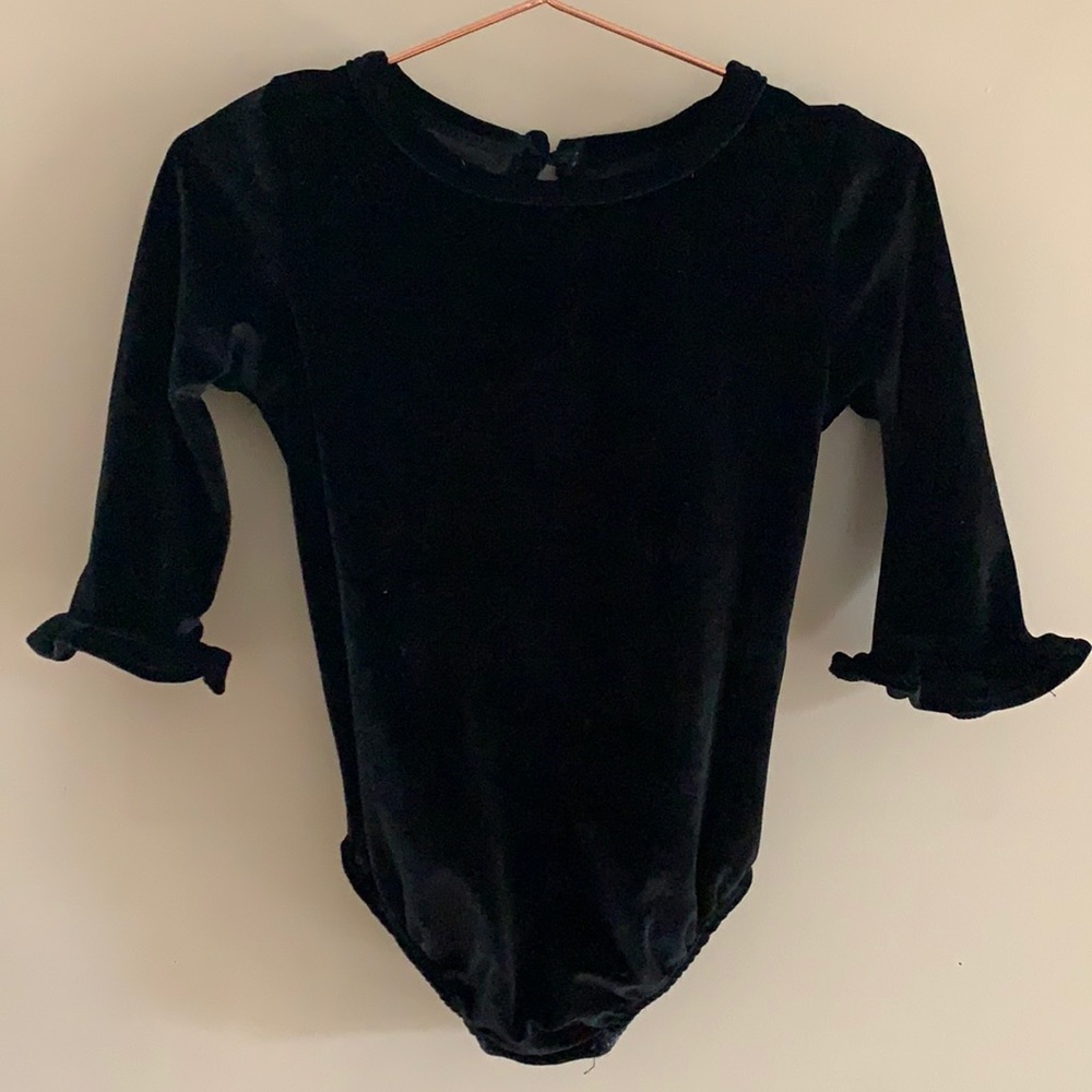 Lil’ lemons by For Love & Lemons black velvet bodysuit one piece 4T